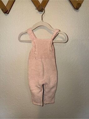 ZARA Knit Baby Overalls in Light Pink